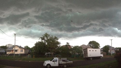 Storm clouds over Ipswich. (Supplied, Rebecca Johnson)