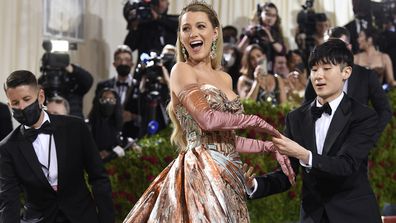 Blake Lively at the Met Gala opening the "In America: An Anthology of Fashion" exhibition on May 2, 2022, in New York. (Photo by Evan Agostini/Invision/AP)