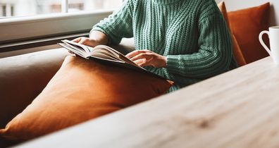 Woman reading book