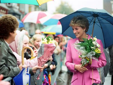 Princess Diana in the rain 1993