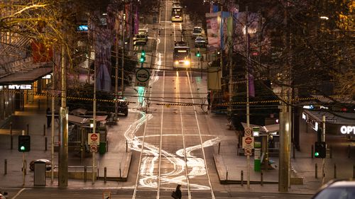 Bourke Street deserted due to Melbourne lockdown