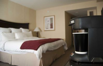 Hotel room coffee maker