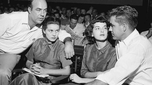 Carolyn Bryant Donham, second from left, the white woman who accused Black teenager Emmett Till of making improper advances before he was lynched in Mississippi in 1955 has died.
