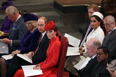 Kate Middleton, Meghan Markle, Prince Harry, Prince William, King Charles and Camilla, Queen Consort