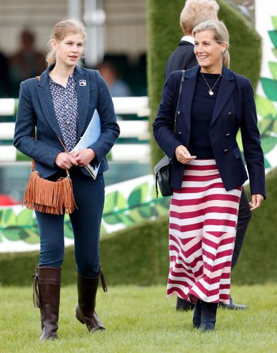 Lady Louise Windsor and Sophie, Countess of Wessex attend The Land Rover Burghley Horse Trials at Burghley House on September 8, 2019 in Stamford, England.