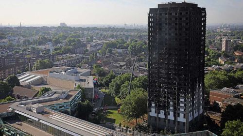 The burnt-out remains of Grenfell Tower. 