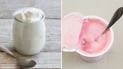 <strong>A cup of plain Greek yoghurt, or a cup of flavoured low-fat yoghurt?</strong>