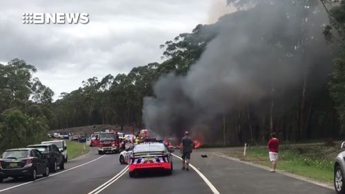 A fiery head-on crash near Bendalong in New South Wales left the mother, sister and father of actress Jessica Falkholt dead.