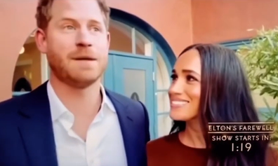 Harry and Meghan farewell video to Elton John concert tour