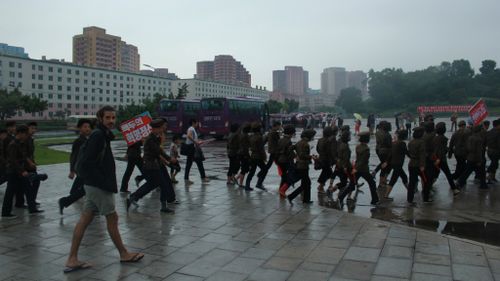 The Sydney University students visited North Korea last July. (Supplied)