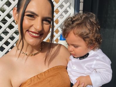 Nikolina Kharoufeh and son Noah. 