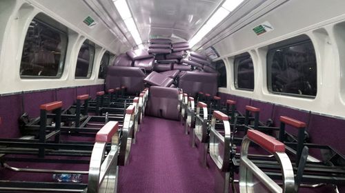 Vandals tear out every seat in Sydney train carriage