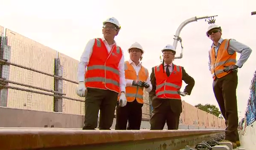 Premier Daniel Andrews toured a portion of the Skyrail project today. (9NEWS)