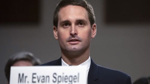 Snap CEO Evan Spiegel speaks during the Senate Judiciary Committee's hearing on online child safety on Capitol Hill, Wednesday, Jan. 31, 2024 in Washington. (AP Photo/Mark Schiefelbein)