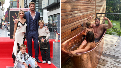 Chris Hemsworth with wife Elsa and kids