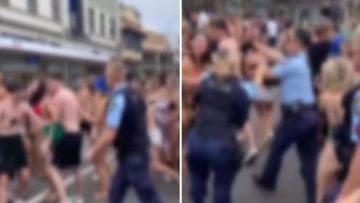 Police descended on Manly this afternoon clashing with a large group of teenagers.
