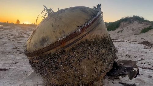 Mystery object washes up on beach near Green Head, WA.