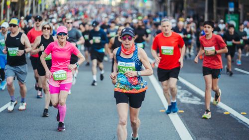 City2Surf 2024, on William St Sunday 11th of August 2024. Photo: Dion Georgopoulos / The Sydney Morning Herald