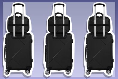 9PR: Slimbridge 20-Inch Travel Luggage Set, Black