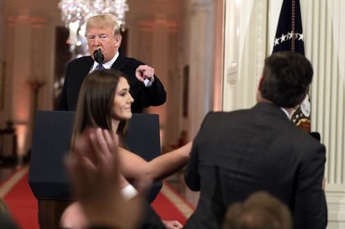 After dealing with Acosta, Trump turned on another reporter whose question he described as 'racist'.