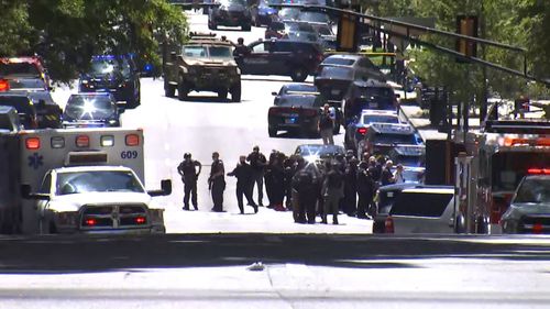 Atlanta Police are seen responding to an "active shooter" at a medical centre.