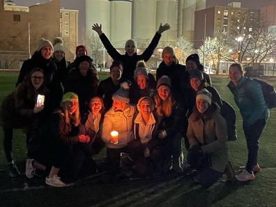 Group of mums meet for a scream night in the US. 