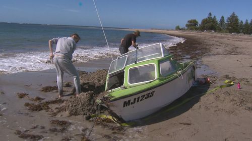 Le bateau de l'île Wright chavire