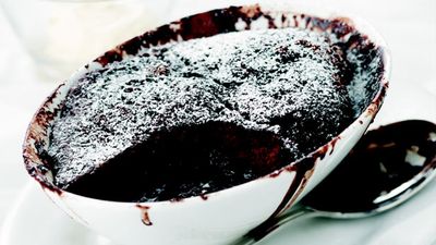 Recipe: <a href="https://kitchen.nine.com.au/2016/06/06/15/43/the-easiest-chocolate-selfsaucing-pudding" target="_top">The easiest chocolate self-saucing pudding</a>