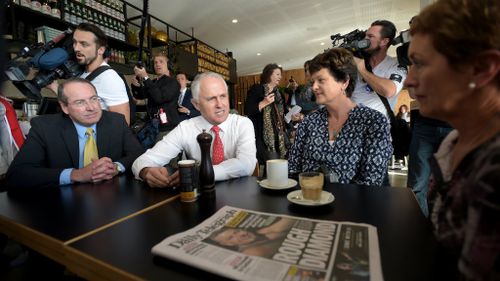 Mr Turnbull meets locals in Merimbula today. (AAP)