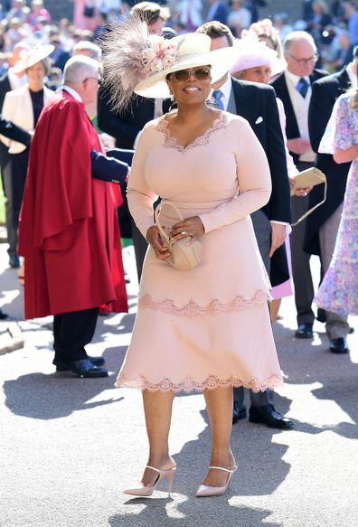 Oprah Winfrey attends the wedding of Harry and Meghan in 2018.