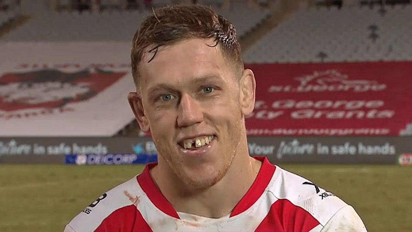 Ecstatic Dragons skipper's classic post-game gaffe after win over Sharks