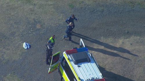 A pilot has escaped uninjured after a helicopter crashed into a dam in the Queensland's Scenic Rim.﻿The man walked out of the wreckage and the water onto the shore after the crash, which occurred before 3pm at a private property on Tarome Road in Tarome.