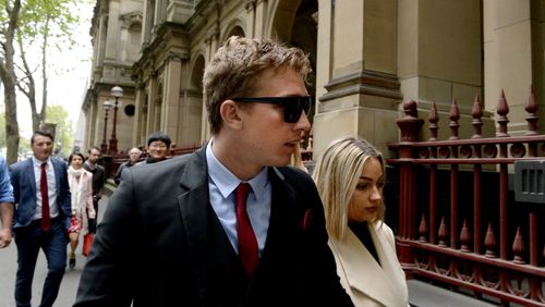 Richard Vincec (left) arrives to his plea hearing at the Supreme Court in Melbourne.
