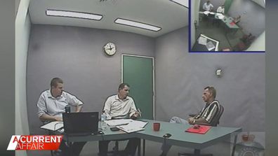 Police interviewing Klaus Andres over the murder of his wife.