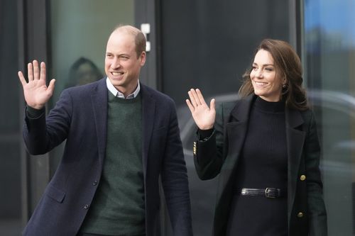 Prince William, Prince of Wales and Catherine, Princess of Wales during their visit to Royal Liverpool University Hospital on January 12, 2023 in Liverpool, England.
