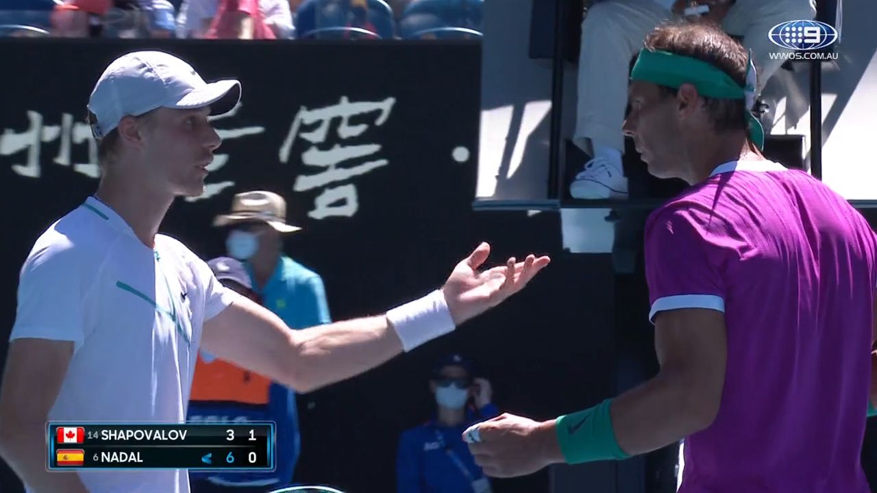 Rafael Nadal approaches net to shut down angry Denis Shapovalov after umpire spat