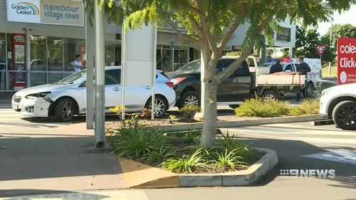 The incident unfolded outside Nambour Shopping Centre around midday today. (9NEWS)