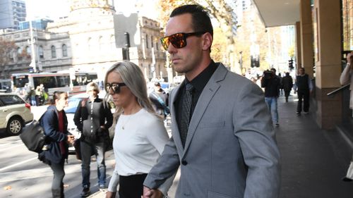 Andrew Lee (right) leaves Melbourne Magistrates' Court on Tuesday, May 16. (AAP)
