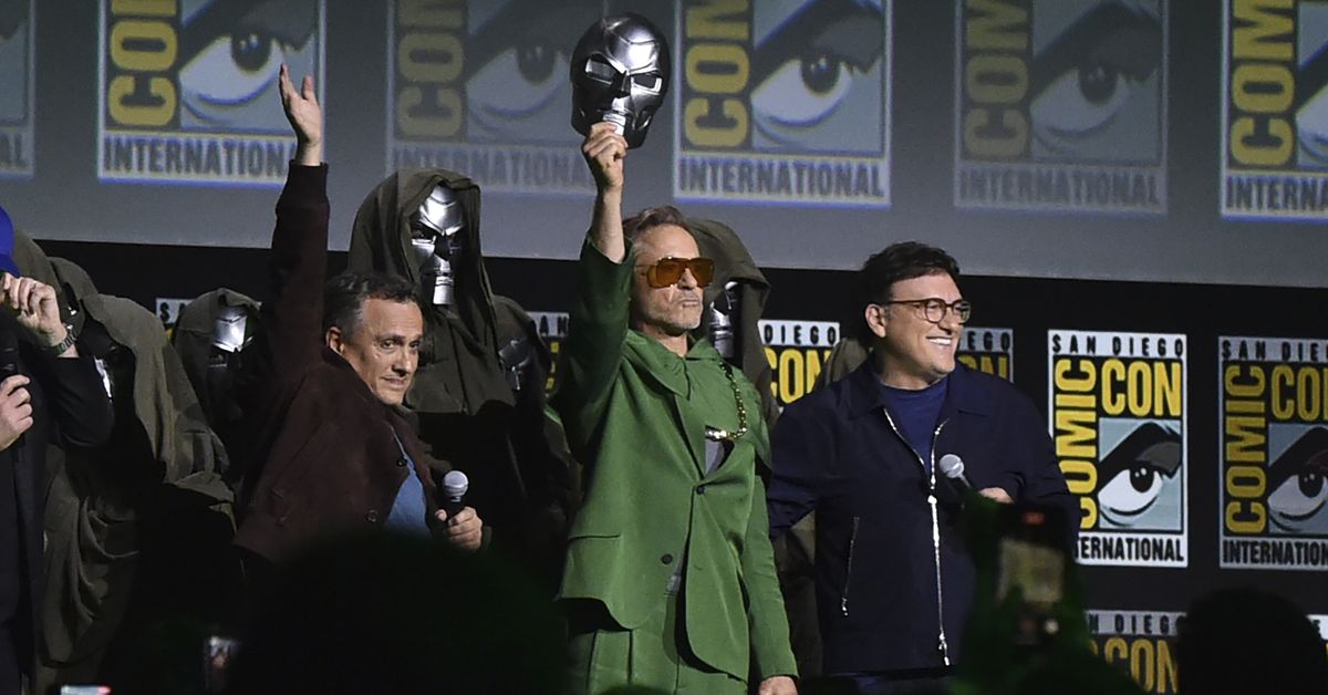 Robert Downey Jr announced return to the Marvel Cinematic Universe at San Diego Comic-Con as Doctor Doom in new Avengers film