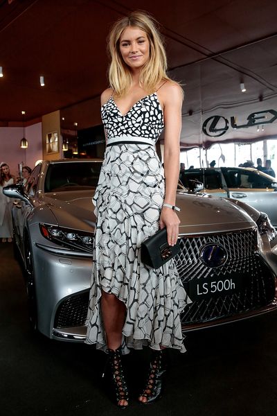 <p>No. 4. Elyse Taylor</p>
<p>The Victoria's Secret favourite and Australian supermodel was the epitome of unforced style in the Lexus marquee wearing Alex Perry and incredible Giambattista Valli shoes on Cup Day.</p>