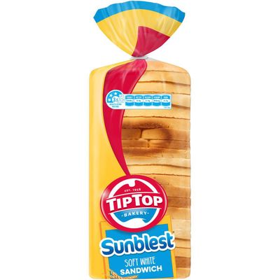 Tip Top Sunblest Soft White Sandwich Slice Bread Loaf 650g