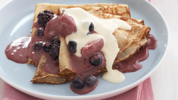 Mixed berry crepes