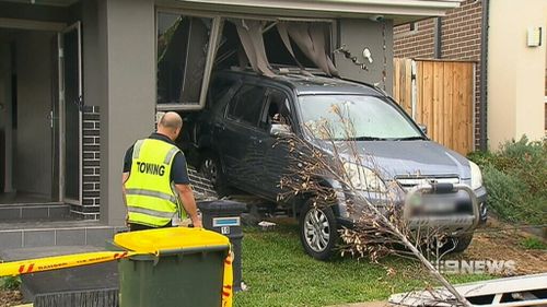 The 34-year-old provisional driver was not injured  in the crash. (9NEWS) 