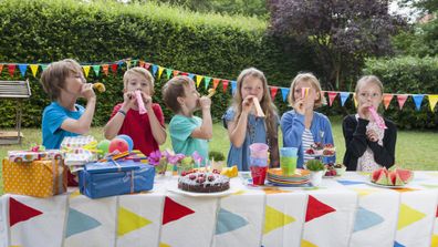 Kids at birthday party having fun