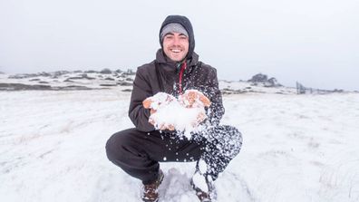 Luke Kneller plays in the snow at Thredbo. (Thredbo Resort/Facebook)