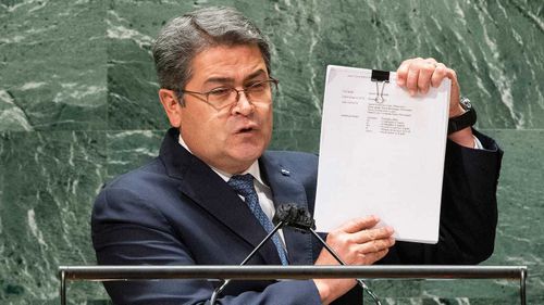 Juan Orlando Hernández conspirou para transportar centenas de toneladas de cocaína de Honduras para os Estados Unidos.