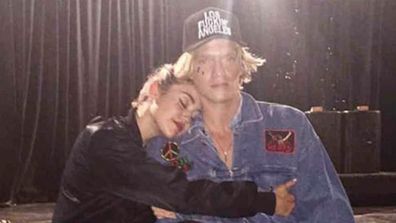 Cody Simpson, Miley Cyrus, hanging out, studio, Instagram photo 