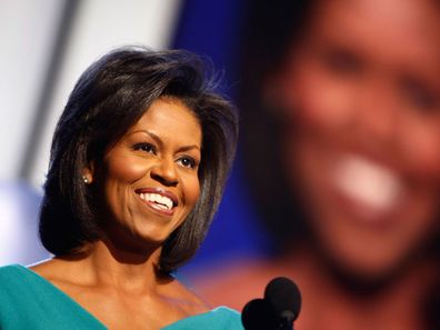 Michelle Obama speaks at the 2008 Democratic National Convention.