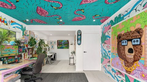 Street artist mural ceiling Sydney home sold auction Domain 