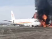 Flames and thick black smoke poured from the Tibet Airlines plane on the tarmac.